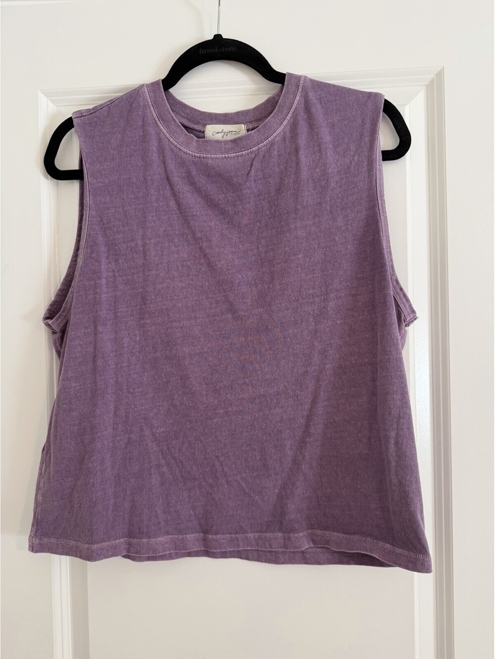 Carly Jean Los Angeles Cotton Tank Top Size M Washed Purple Timeless Classic